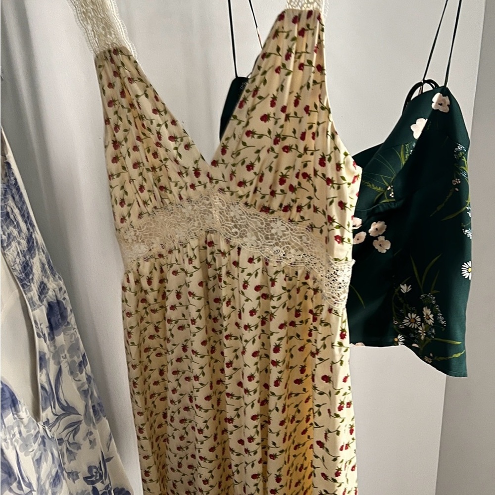 Floral Lace-Trimmed Dress